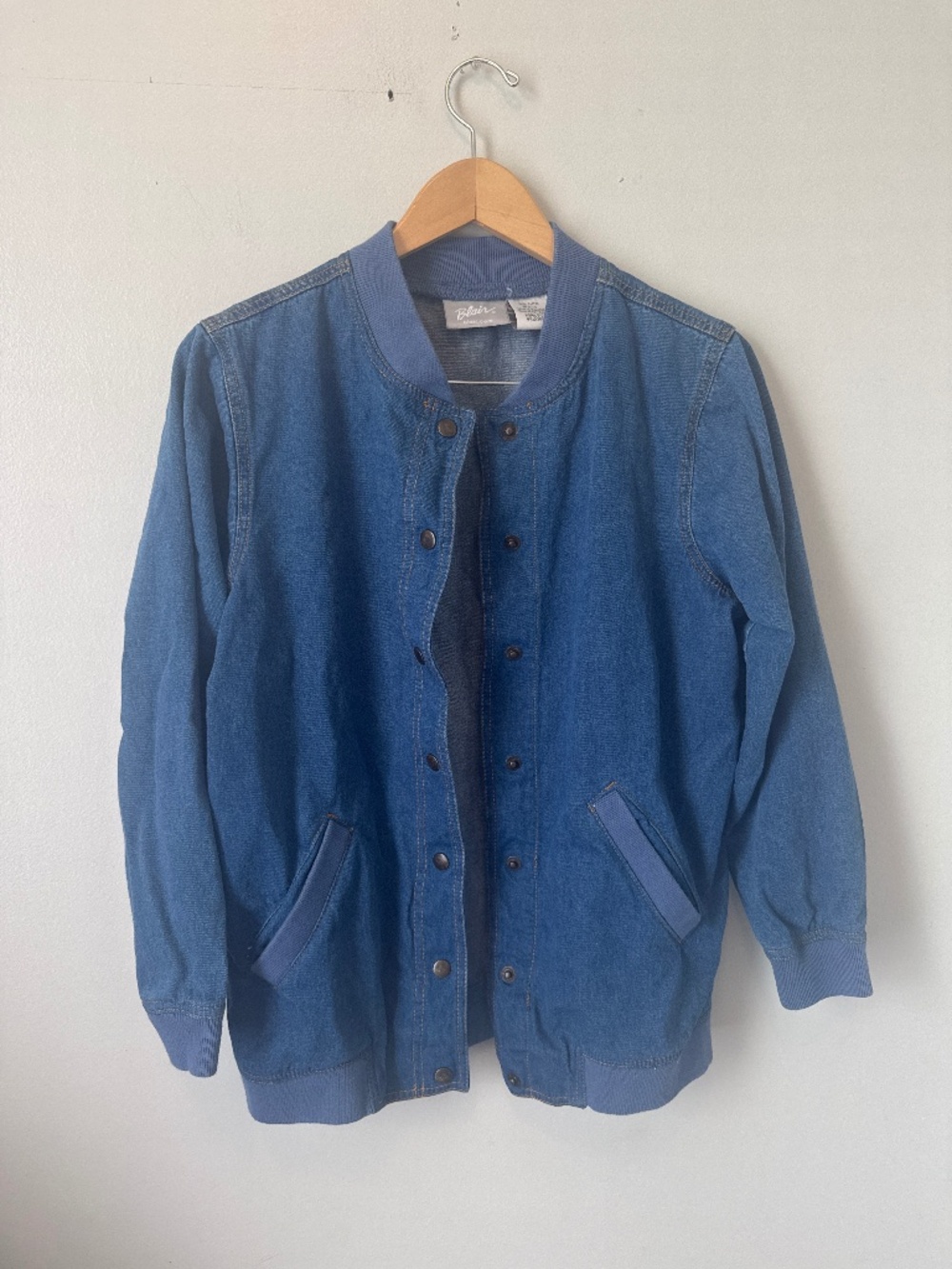 Blair lightweight jean jacket with pockets and snap front